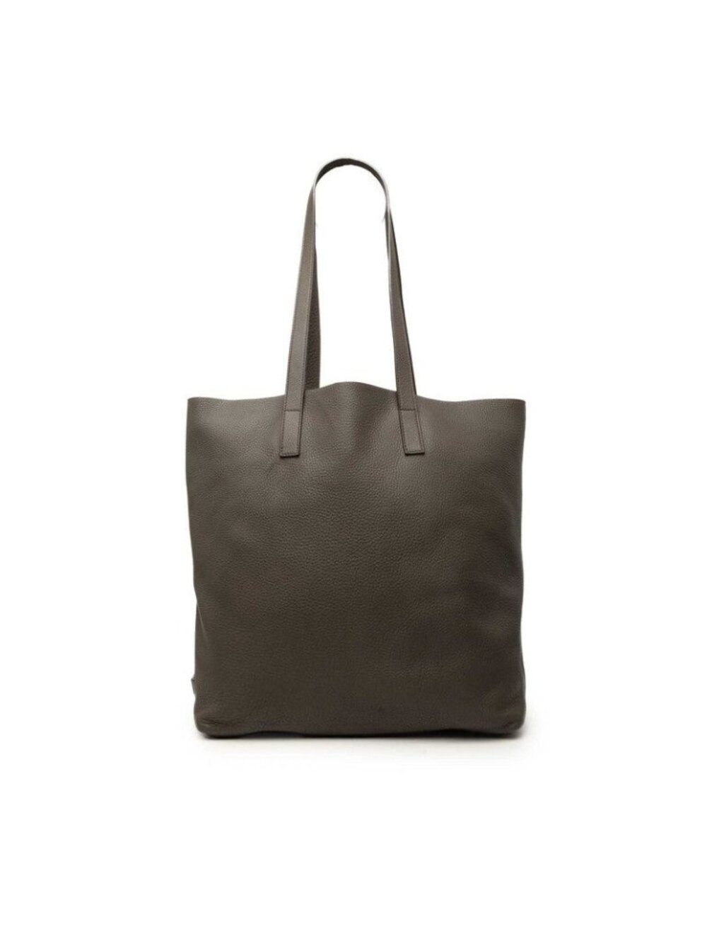 Prada Big Tote Shoulder Bag Charcoal Gray Leather